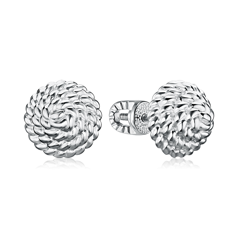 Серьги-пуссеты из белого золота без вставки 27013/02/1