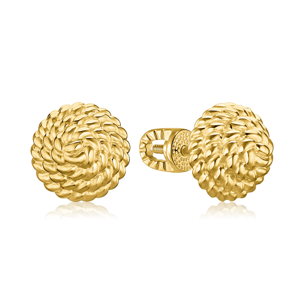 Сережки-пусети з жовтого золота без вставки 27013/03/0