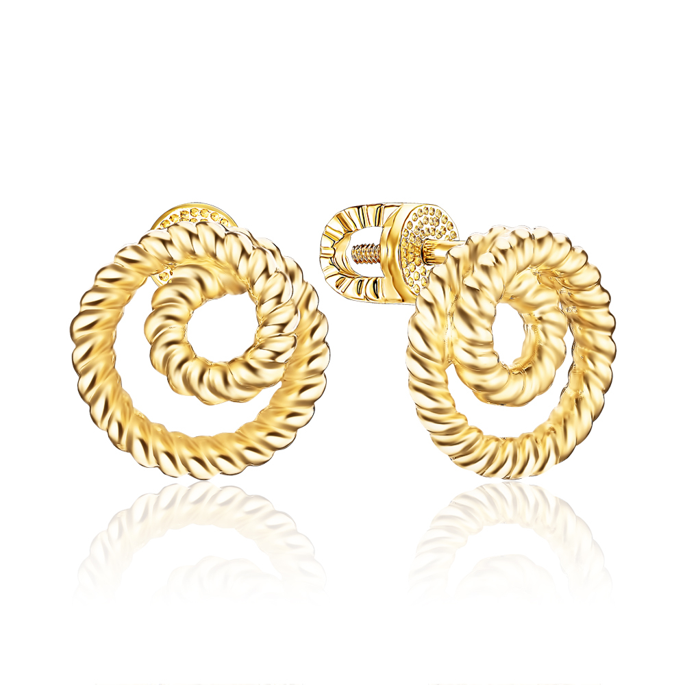 Серьги-пуссеты из желтого золота без вставки 27014/03/0