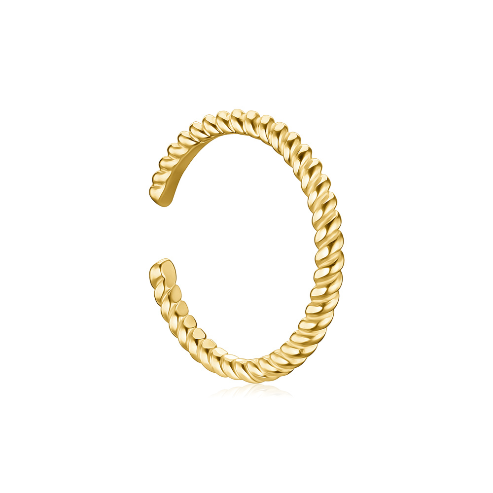 Серьга-каффа из желтого золота без вставки 27016/03/0