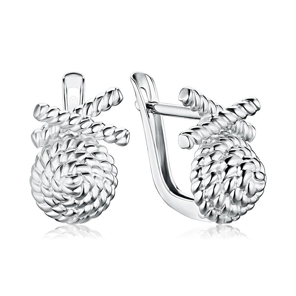 Серьги из белого золота без вставки 27017/02/1