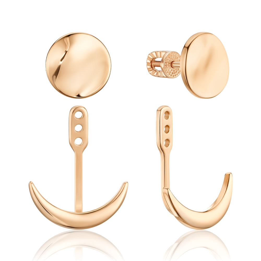 Золотые серьги-джеккеты 27026/01/0