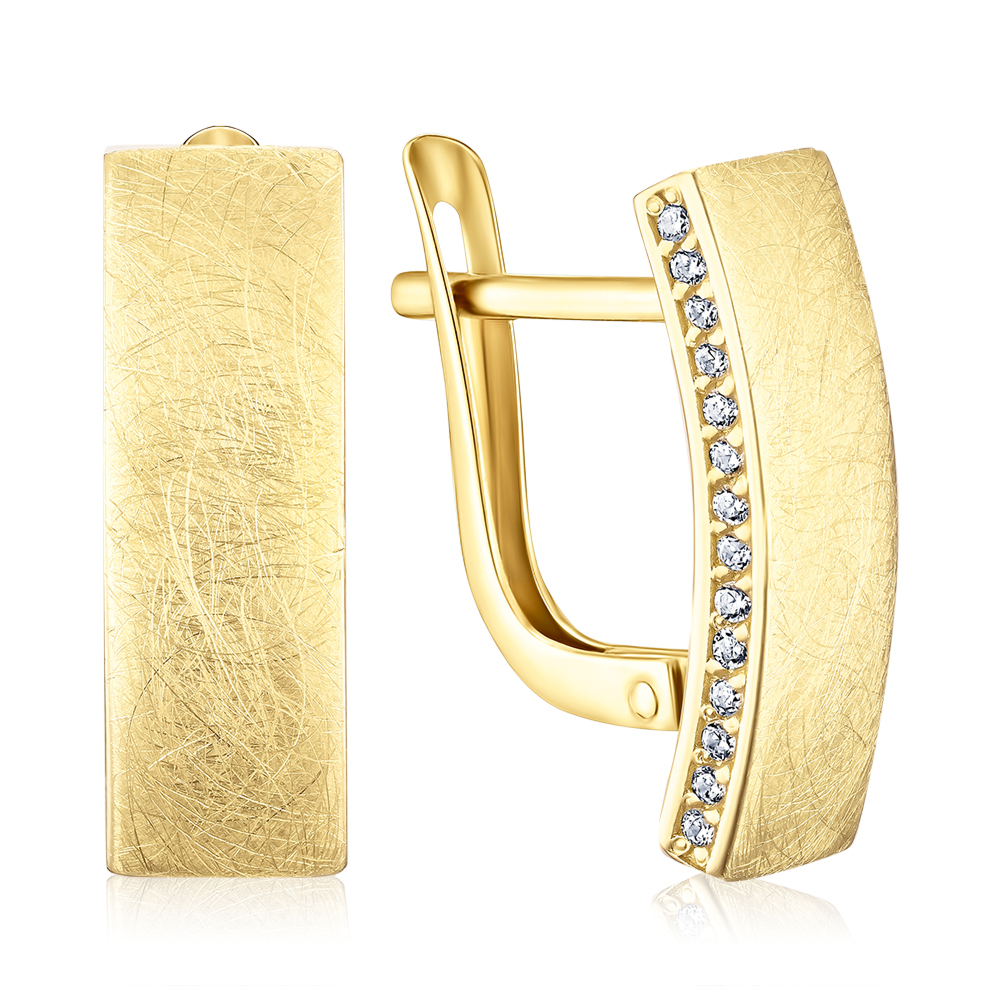 Золотые серьги с фианитами 27057/03/0/1