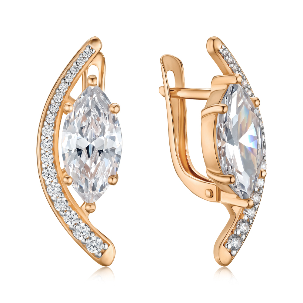 Золоті сережки з фіанітами Tesori 27125/01/1/21634