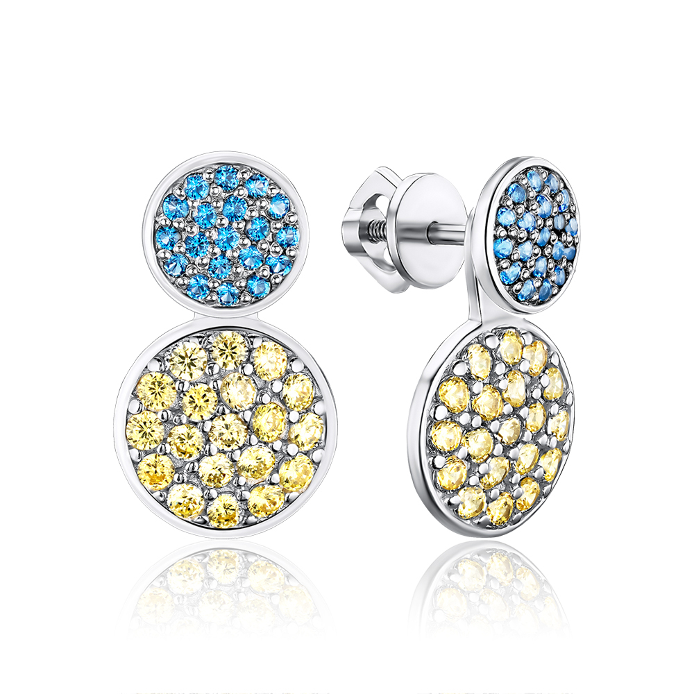 Серебряные серьги с фианитами 29071р