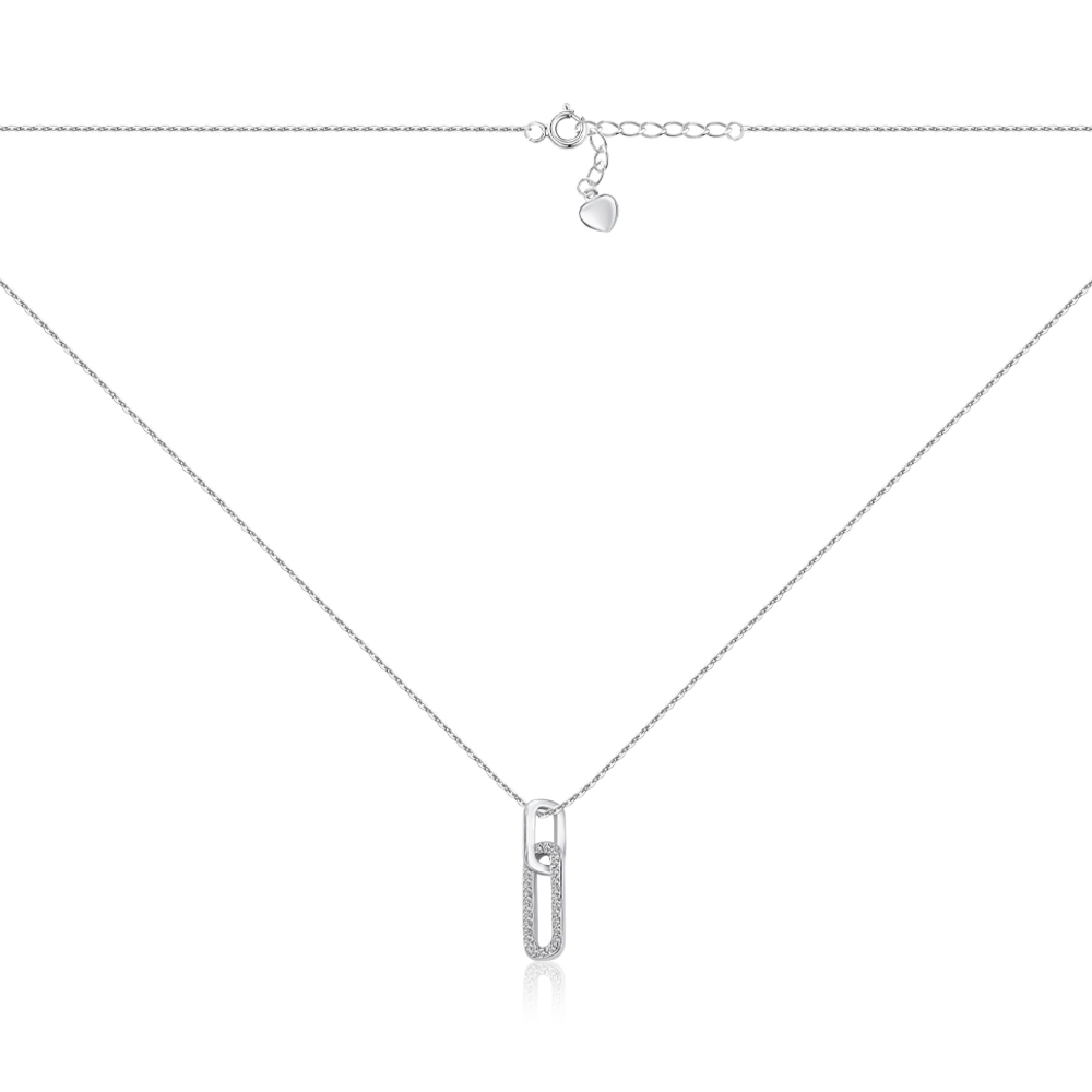 Срібне кольє з фіанітами C00968-K/12/1