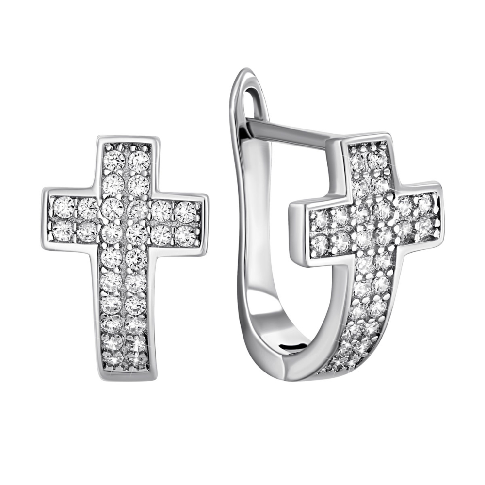 Серебряные серьги с фианитами. Артикул UG52E22855