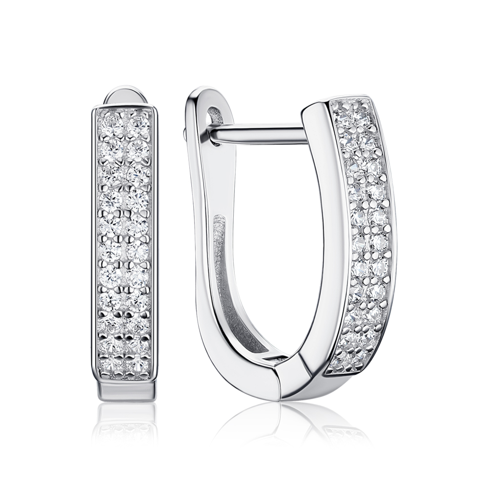 Срібні сережки з фіанітами 2E22868-E/12/1