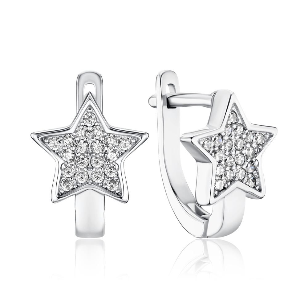 Срібні сережки з фіанітами 2E29875-E/12/1