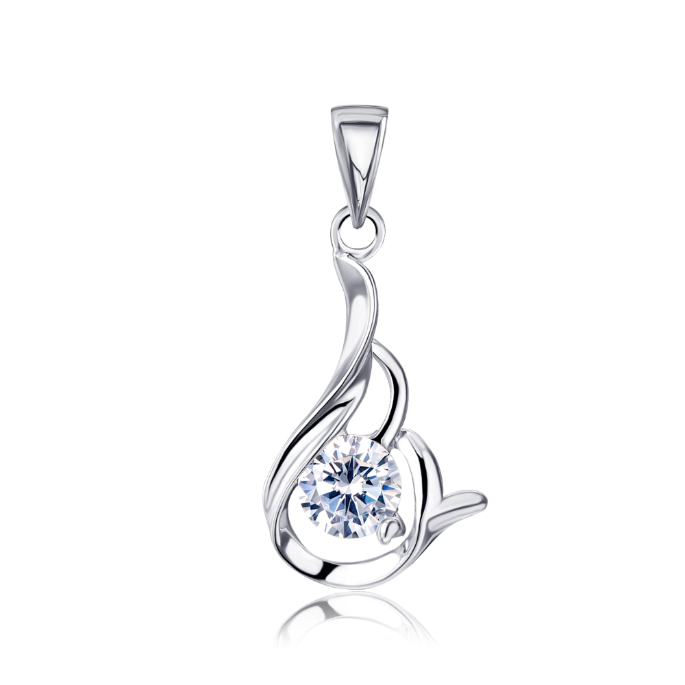 Серебряная подвеска з фианитом. Артикул 2P14307-P/12/1