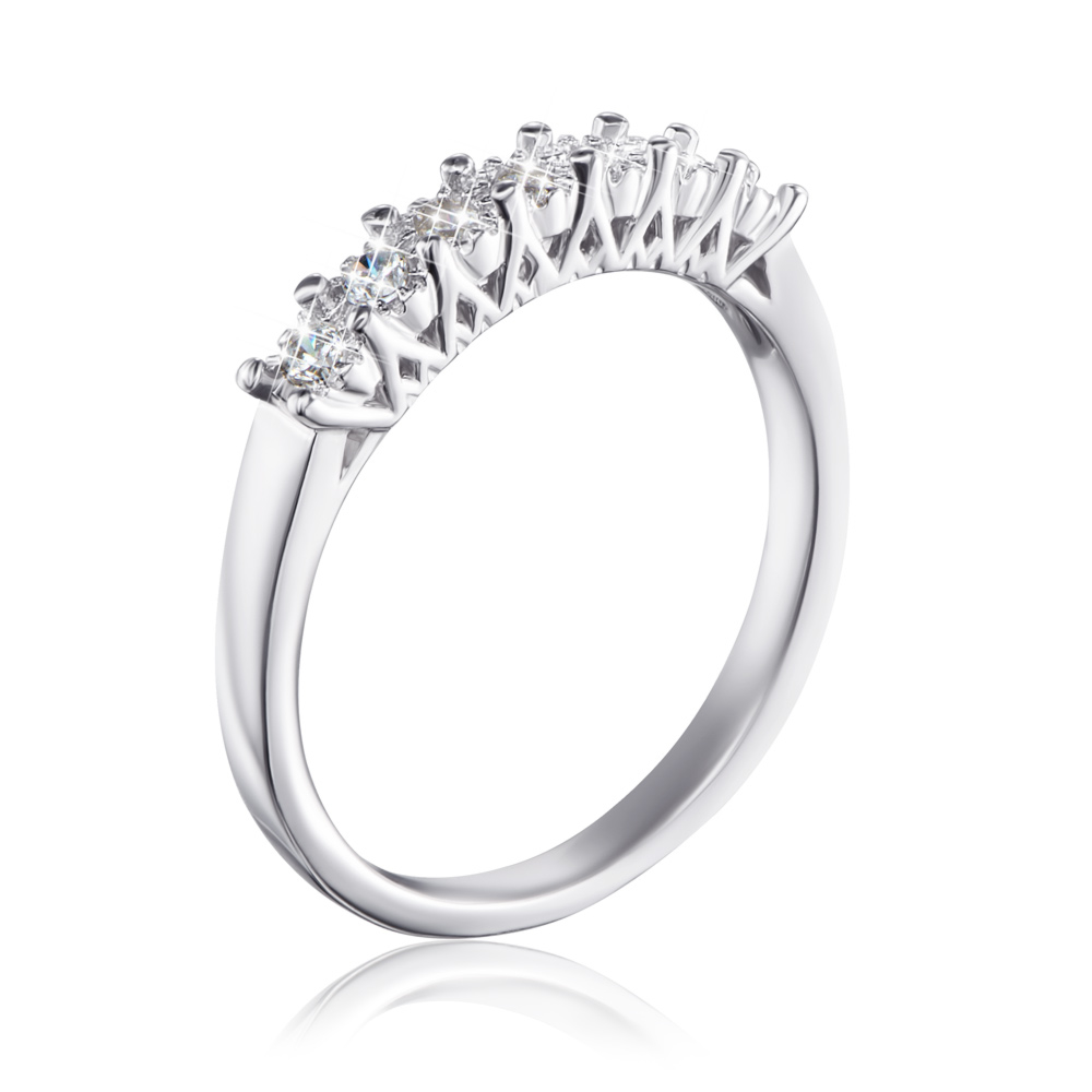 Серебряное кольцо с фианитами. Артикул 2R21843-R/12/1