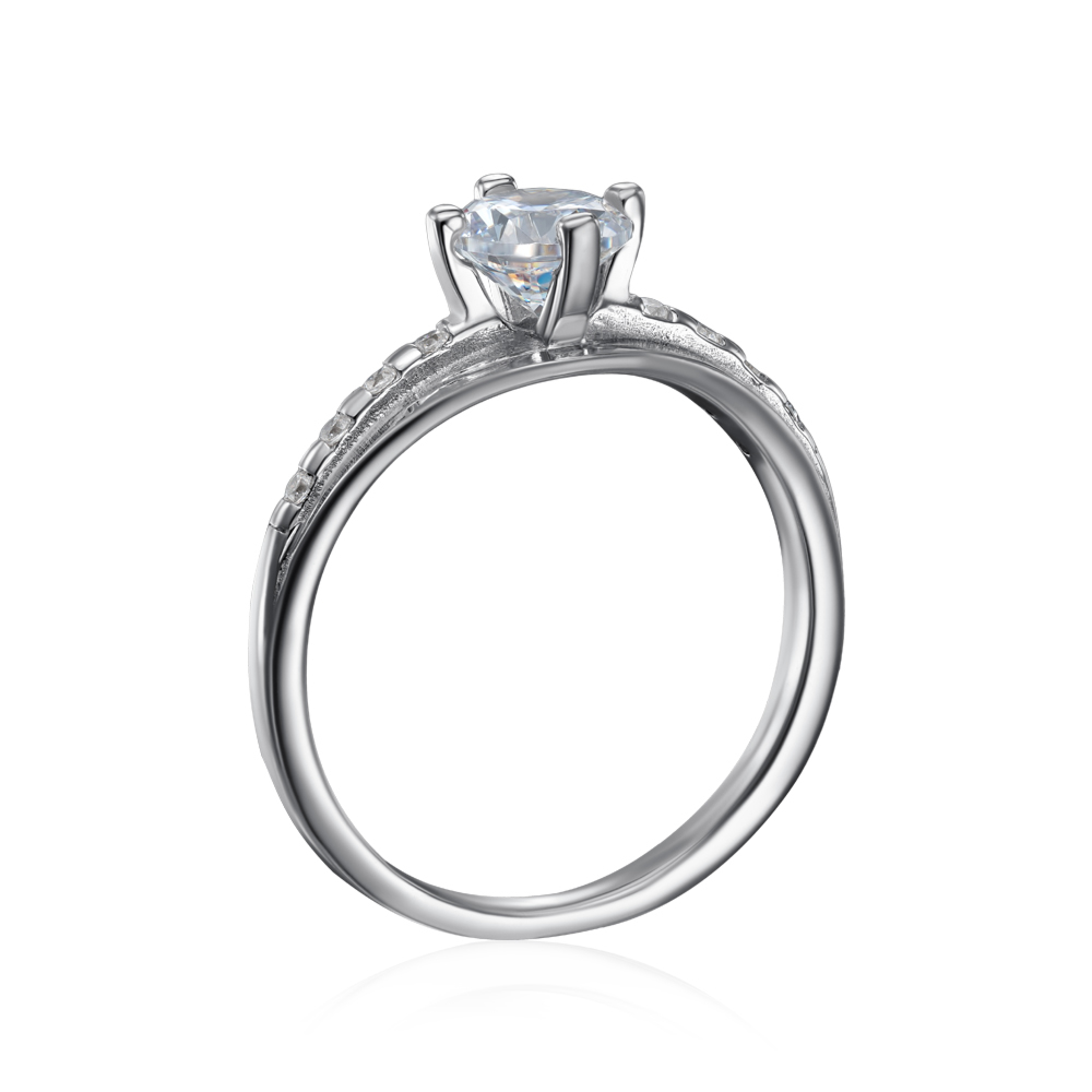 Срібна каблучка з фіанітами. Артикул 2R25549-R/12/1