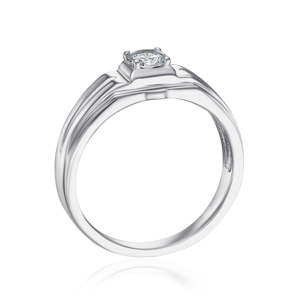 Срібна печатка з фіанітом. Артикул 2R33308-R/12/1