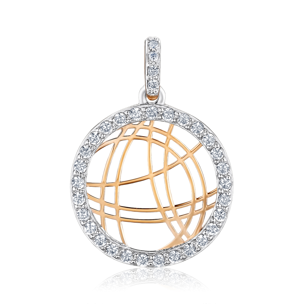 Золота підвіска з фіанітами 30513-3/01/1/43