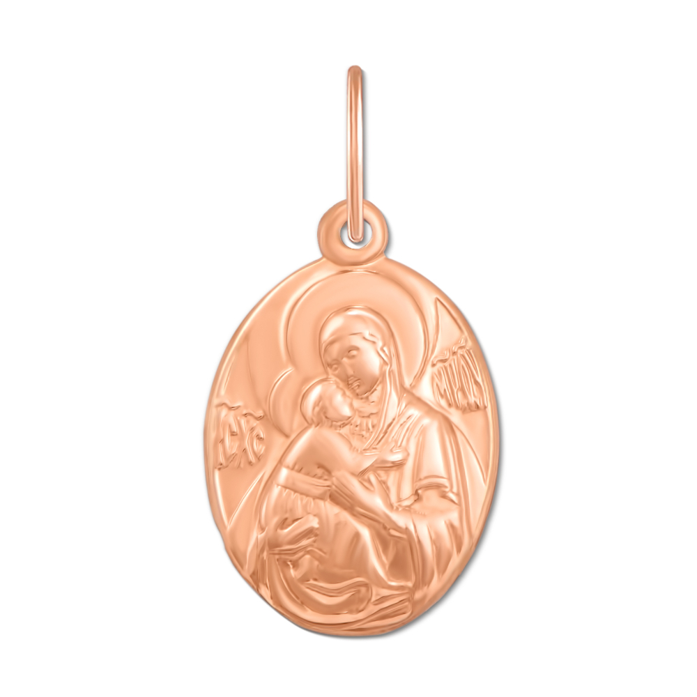 Золотая подвеска-иконка Божией Матери «Владимирская». Артикул 30757