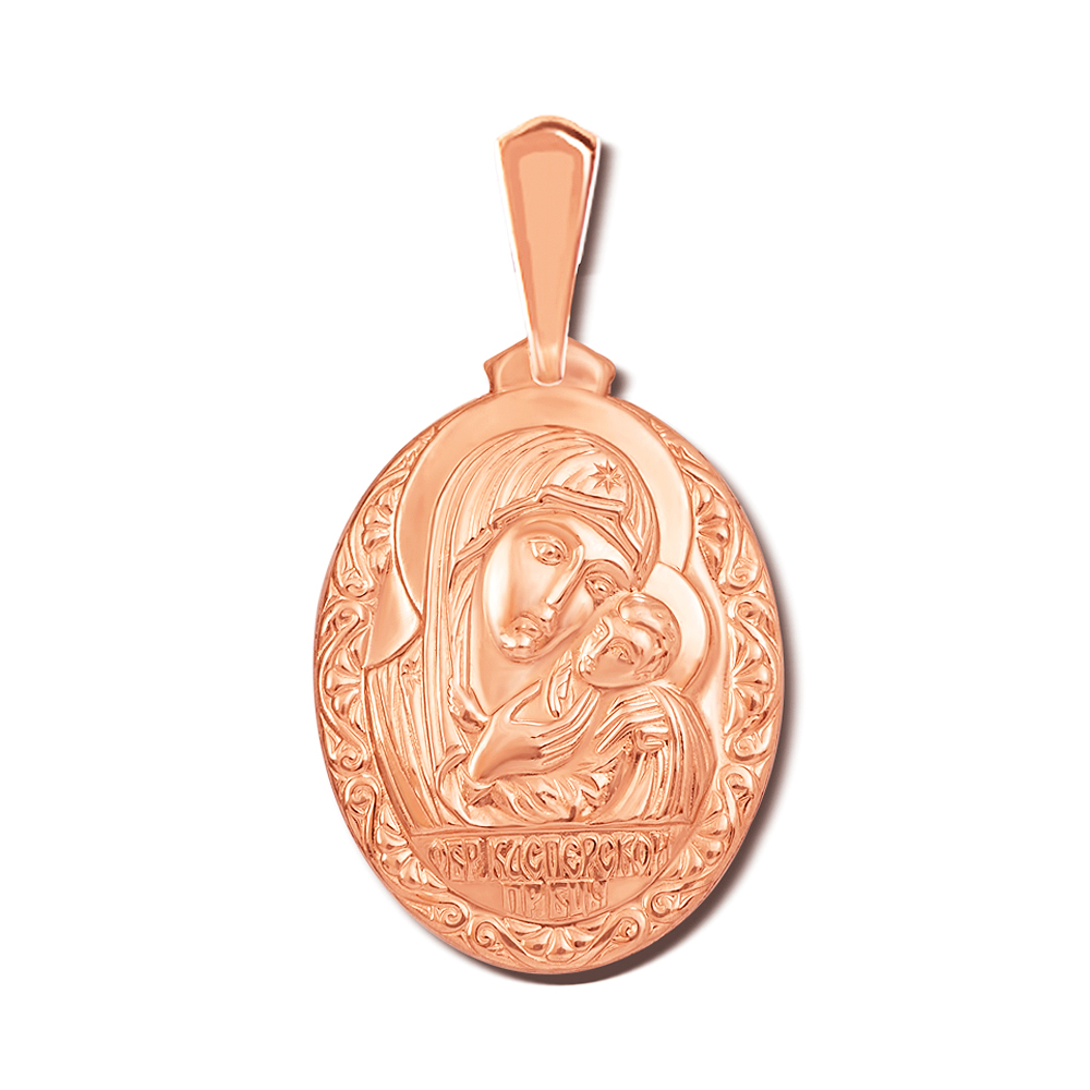 Золотая подвеска-иконка «Касперовская икона Божией Матери». Артикул 30863
