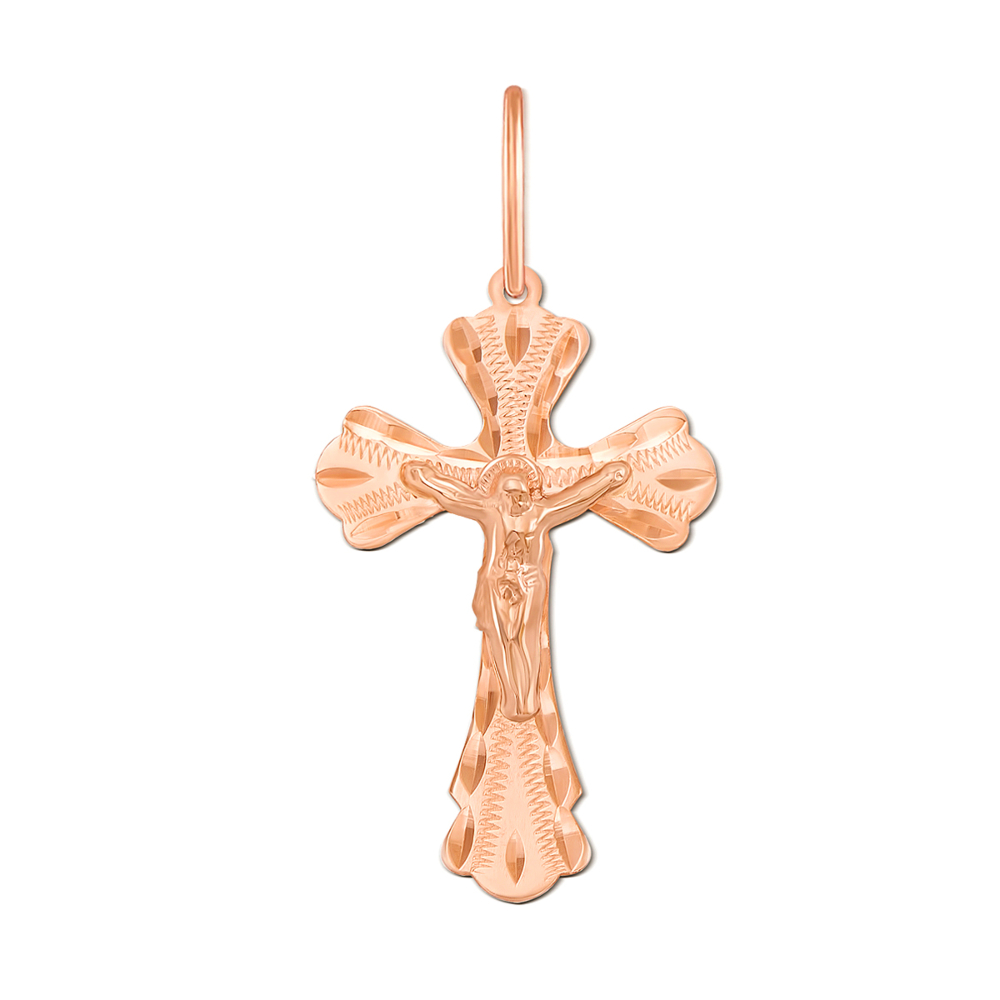 Золотой крестик с алмазной гранью. Артикул 30961/л