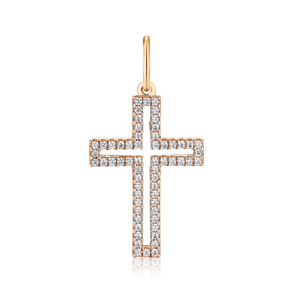 Золотий хрестик з фіанітами 3105733101