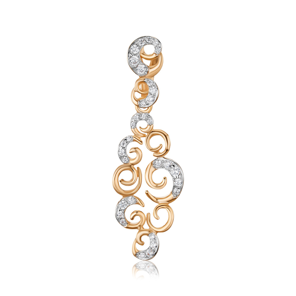 Золота підвіска з фіанітами. Артикул 31316