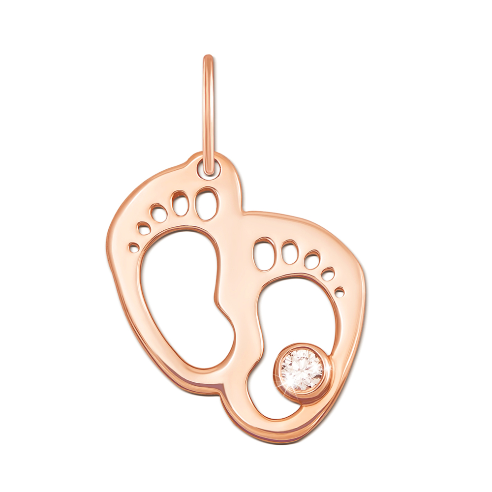 Золотая подвеска «Ножки» с бриллиантом. Артикул 31330/2.5