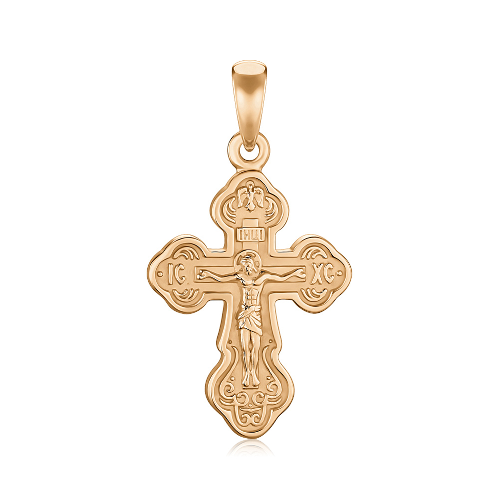 Серебряный крестик с позолотой 31340-Пз/17/0