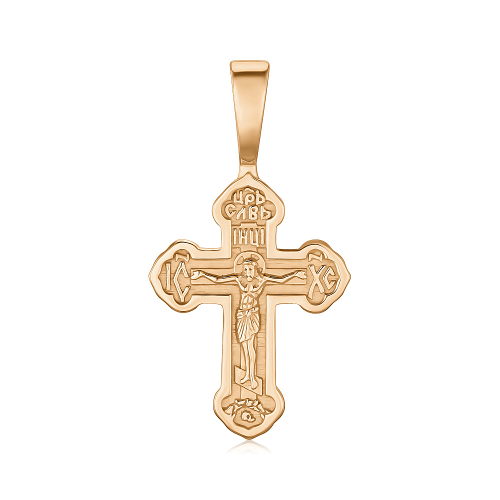Серебряный позолоченный крестик 31385-Пз/17/0
