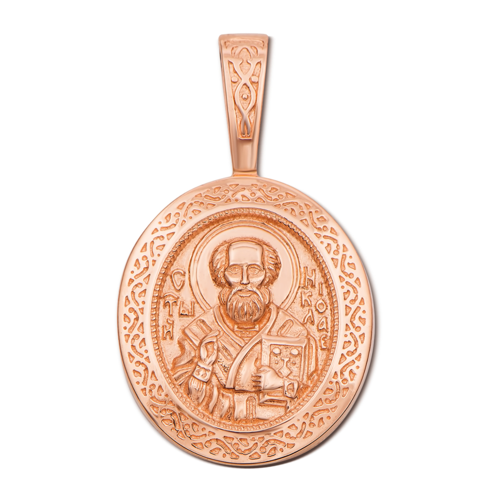 Золотая подвеска-иконка «Св. Николай Чудотворец». Артикул 31394