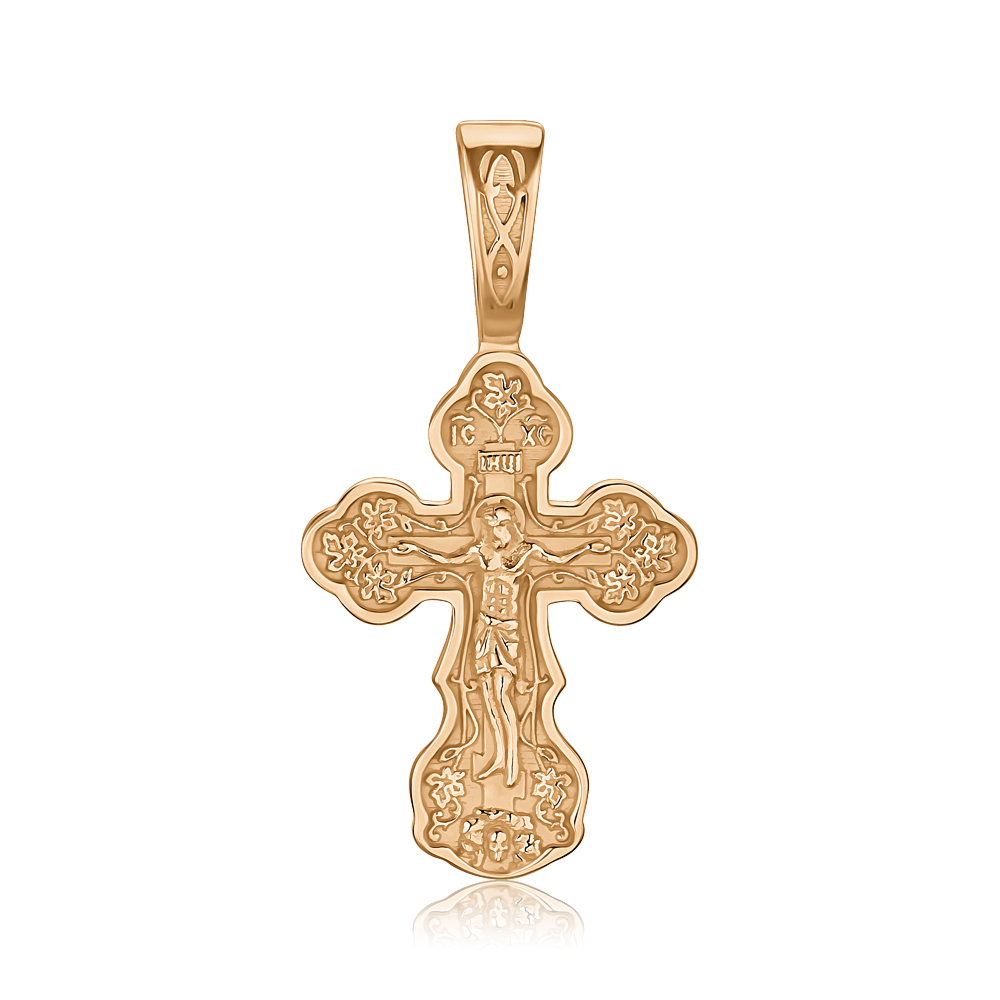 Серебряный позолоченный крестик 31399-Пз/17/0