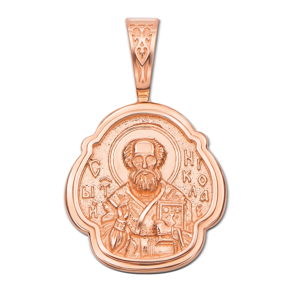 Золотая подвеска-иконка «Св. Николай Чудотворец». Артикул 31413