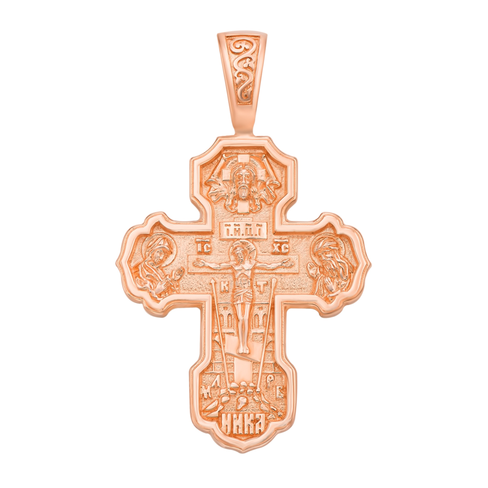 Золотой крестик. Распятие Христа. Деисус. Артикул 31463