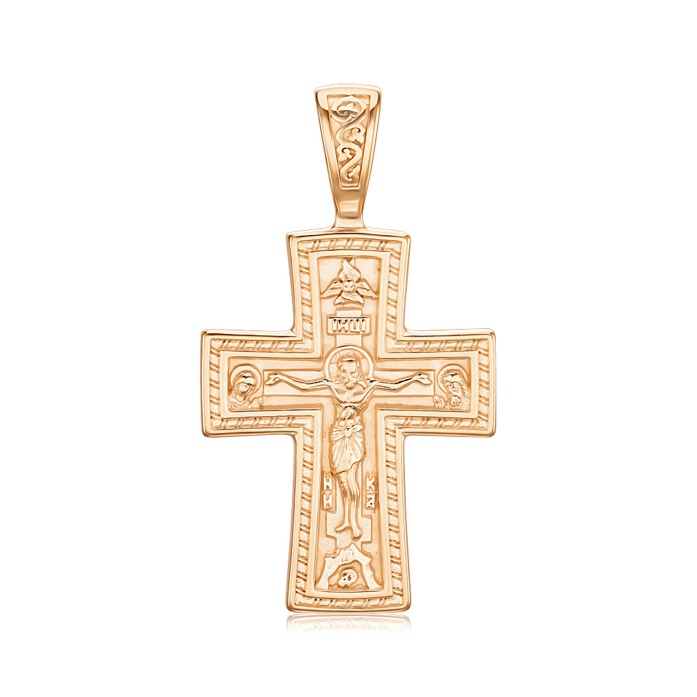 Срібний позолочений хрестик без вставки 31513-Пз/17/0