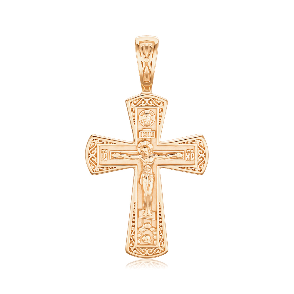 Срібний позолочений хрестик без вставки 31544-Пз/17/0