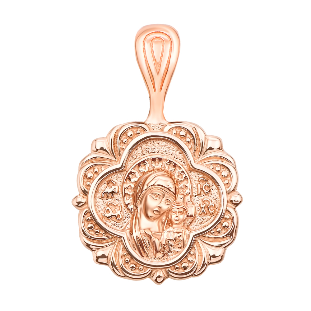 Золота підвіска-іконка Божої Матері «Казанська». Артикул 31584