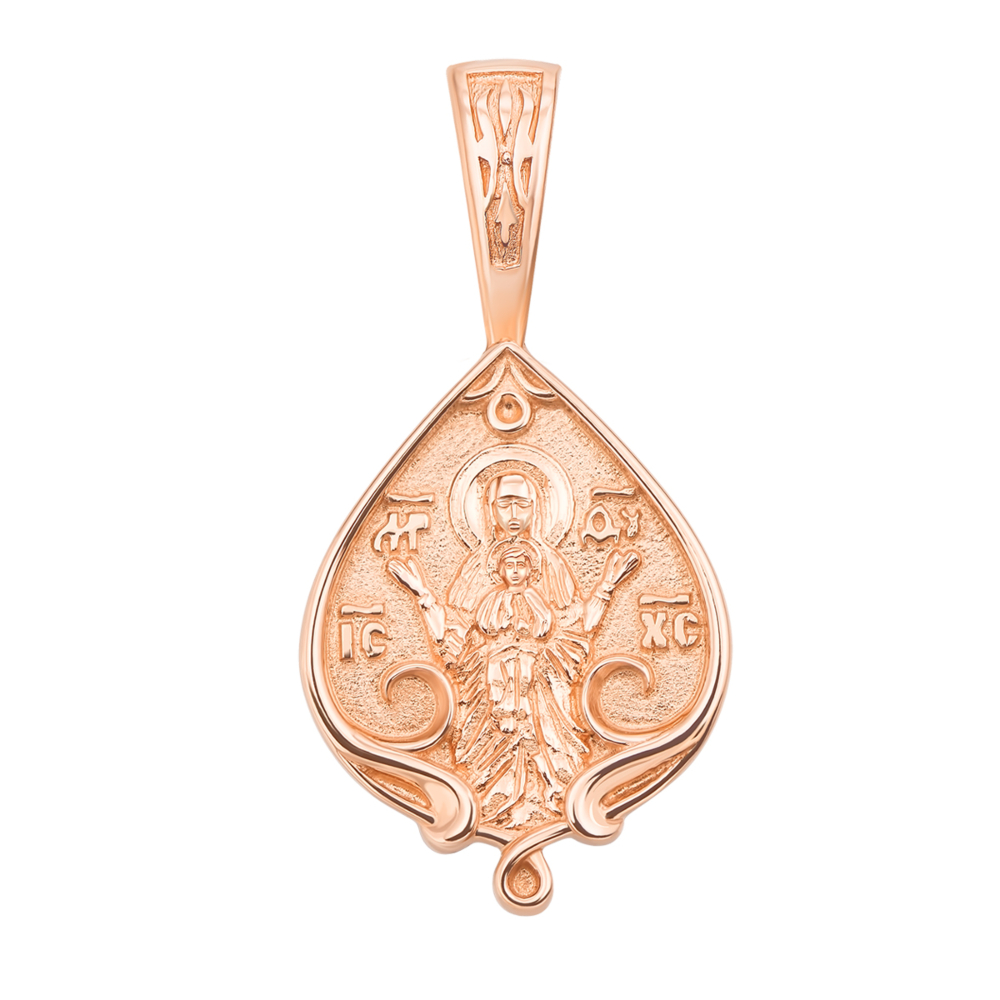 Золота підвіска-іконка Божої Матері «Знамення». Артикул 31629