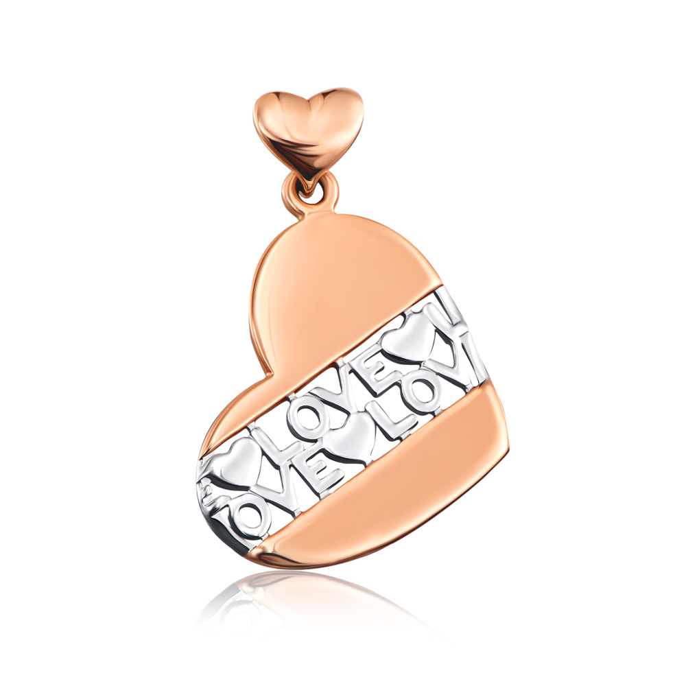 Золотая подвеска «Love» без вставки. Артикул 31697/01/1