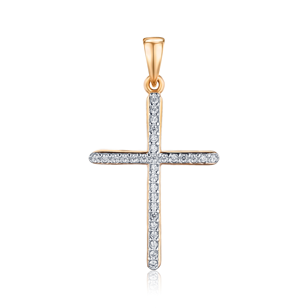 Золотой крестик с фианитами Tesori 31765/01/1/4232