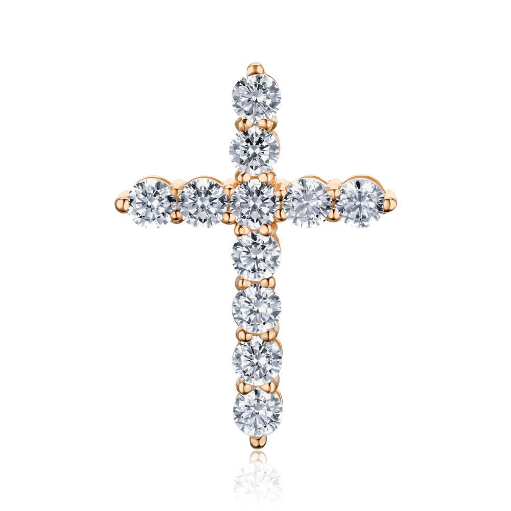 Золотой крестик с фианитами Tesori 32242/01/0/4035