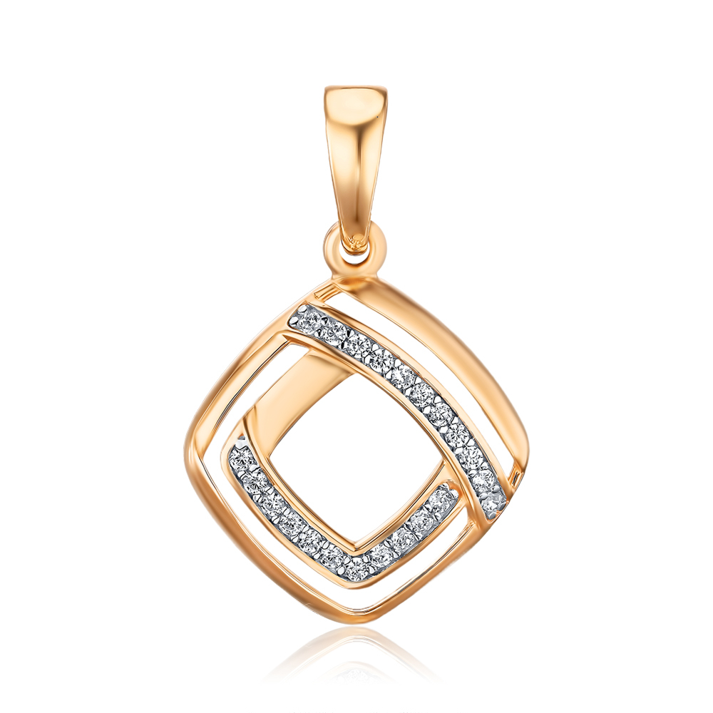 Золотая подвеска с фианитами 32327/01/1/1