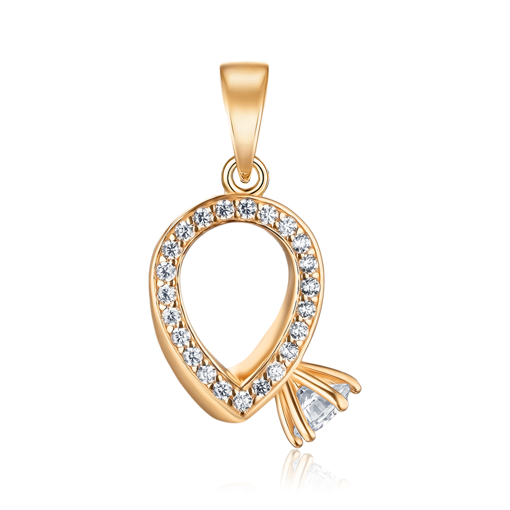 Золота підвіска з фіанітами 32332/01/0/18