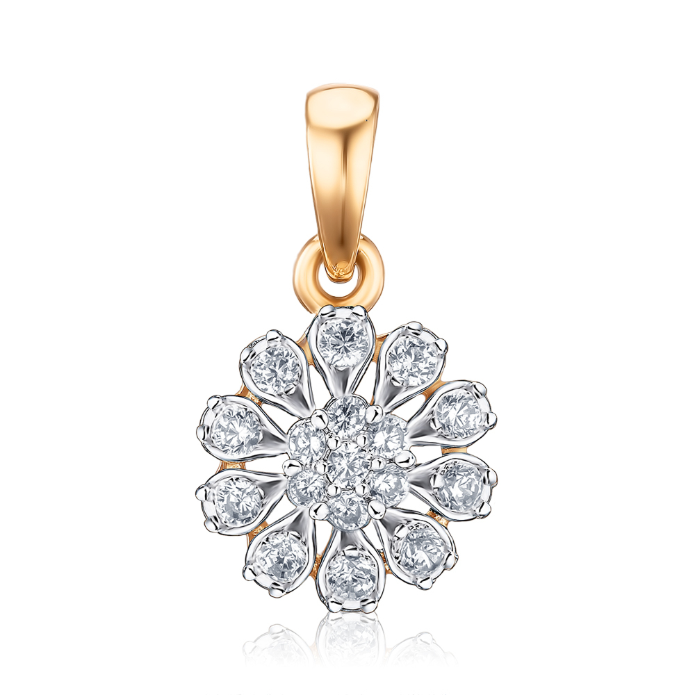 Золота підвіска з фіанітами 32497/01/1/43