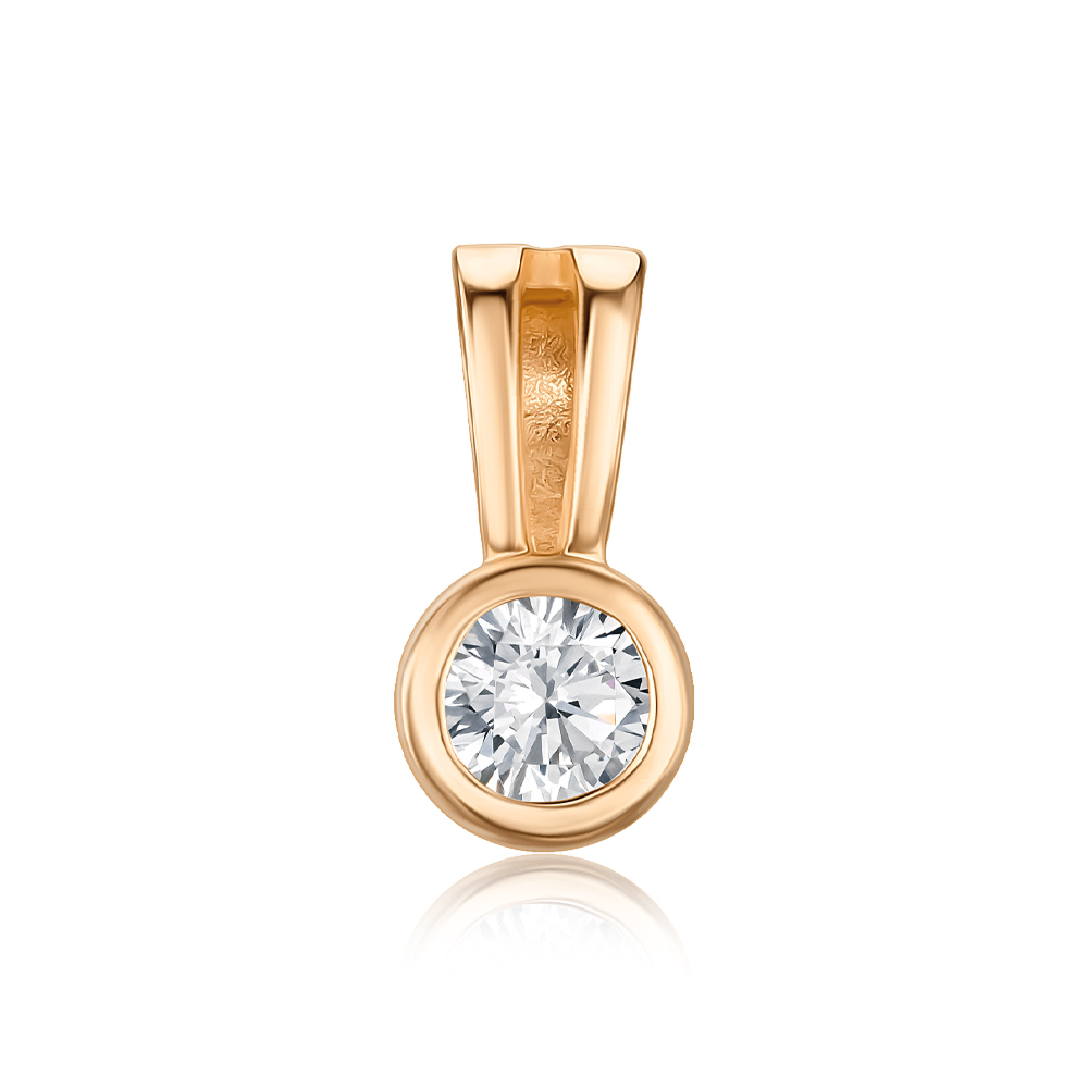 Золотая подвеска с фианитом 32575/08/0/28