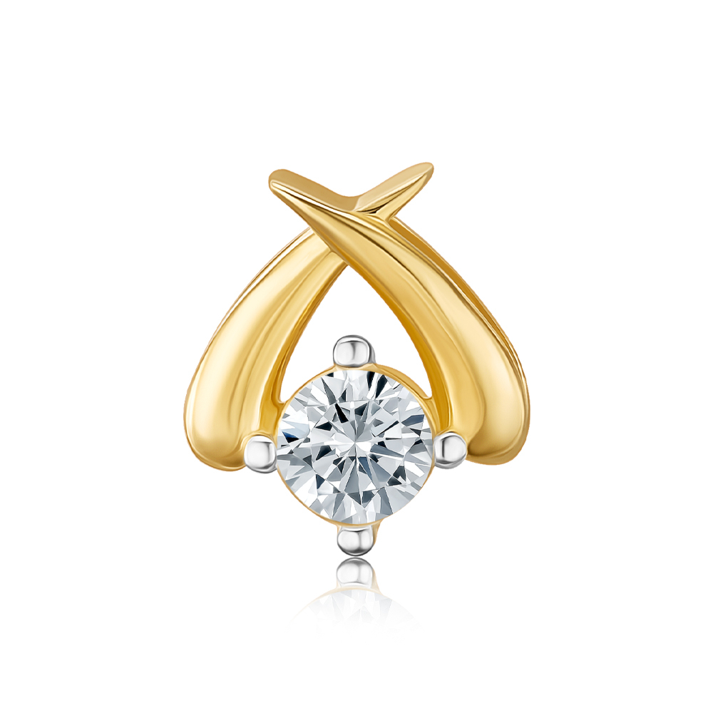 Золотая подвеска с фианитом 32718/03/1/28