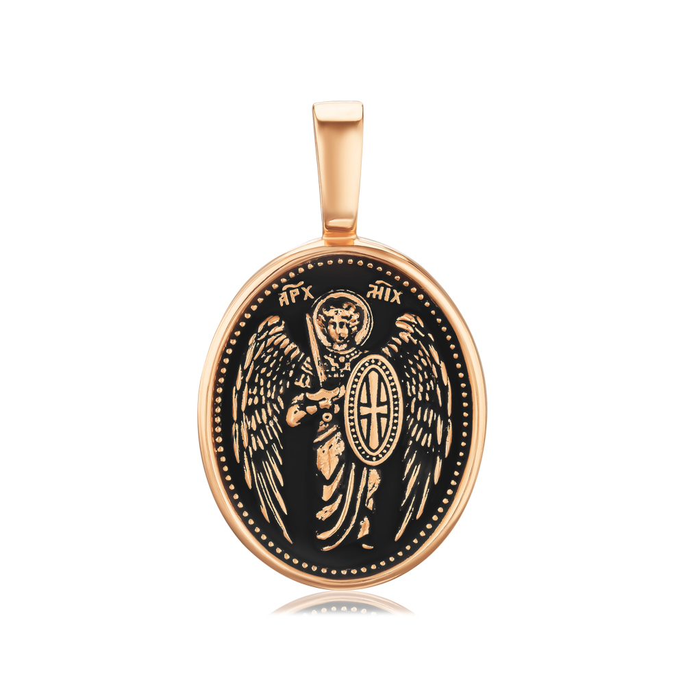 Золота підвіска-ладанка "Архангел Михаїл" без вставки 32807-2/01/1