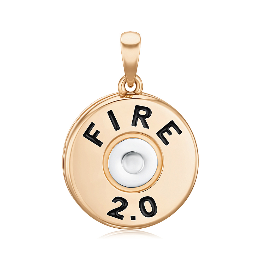 Золота підвіска з чорною емаллю 32842/01/1/389