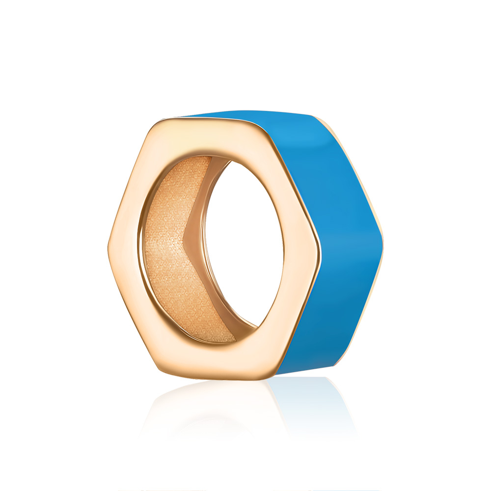 Золотая подвеска с голубой эмалью 32844/01/0/21653