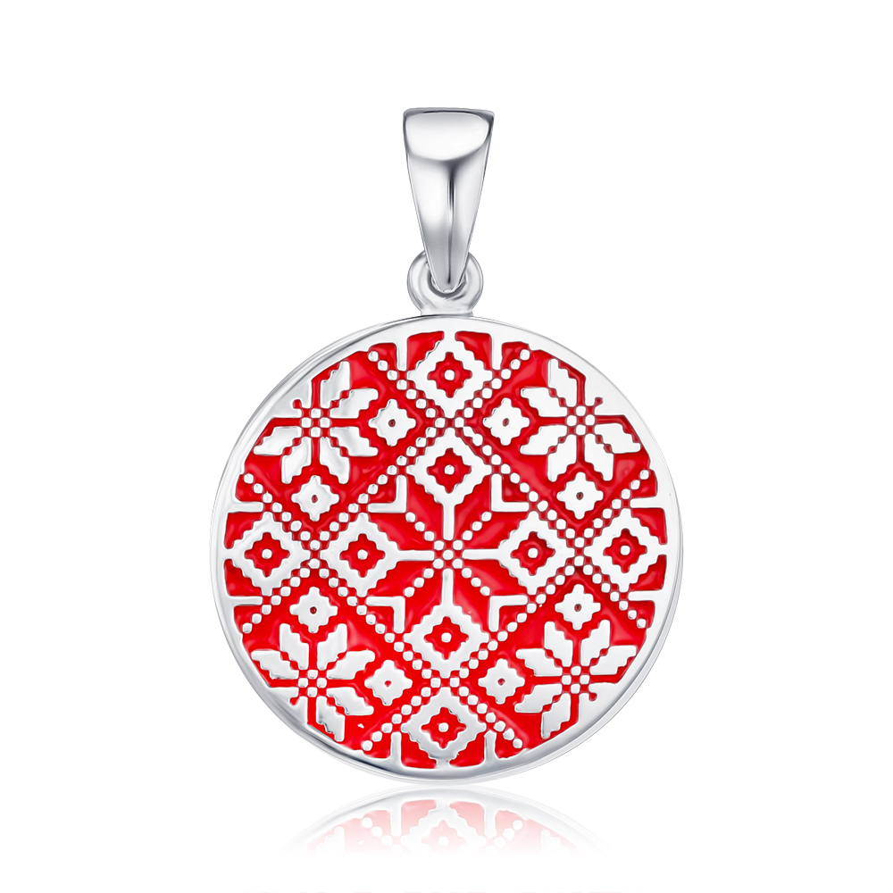 Срібна підвіска з червоною емаллю 35052/12/1/392