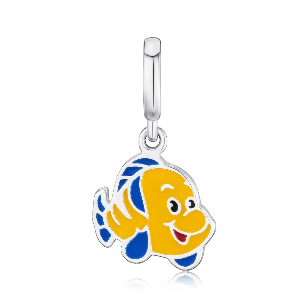 Срібна намистина-шарм Рибка з емаллю 35291/12/1/3145