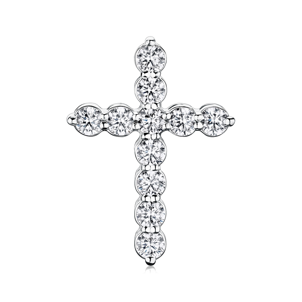 Срібний хрестик з фіанітами Tesori 35379-1/12/1/4189