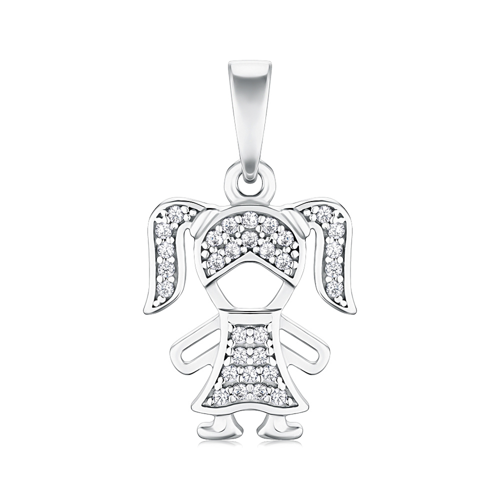 Срібна підвіска з фіанітами 35821/12/1/1