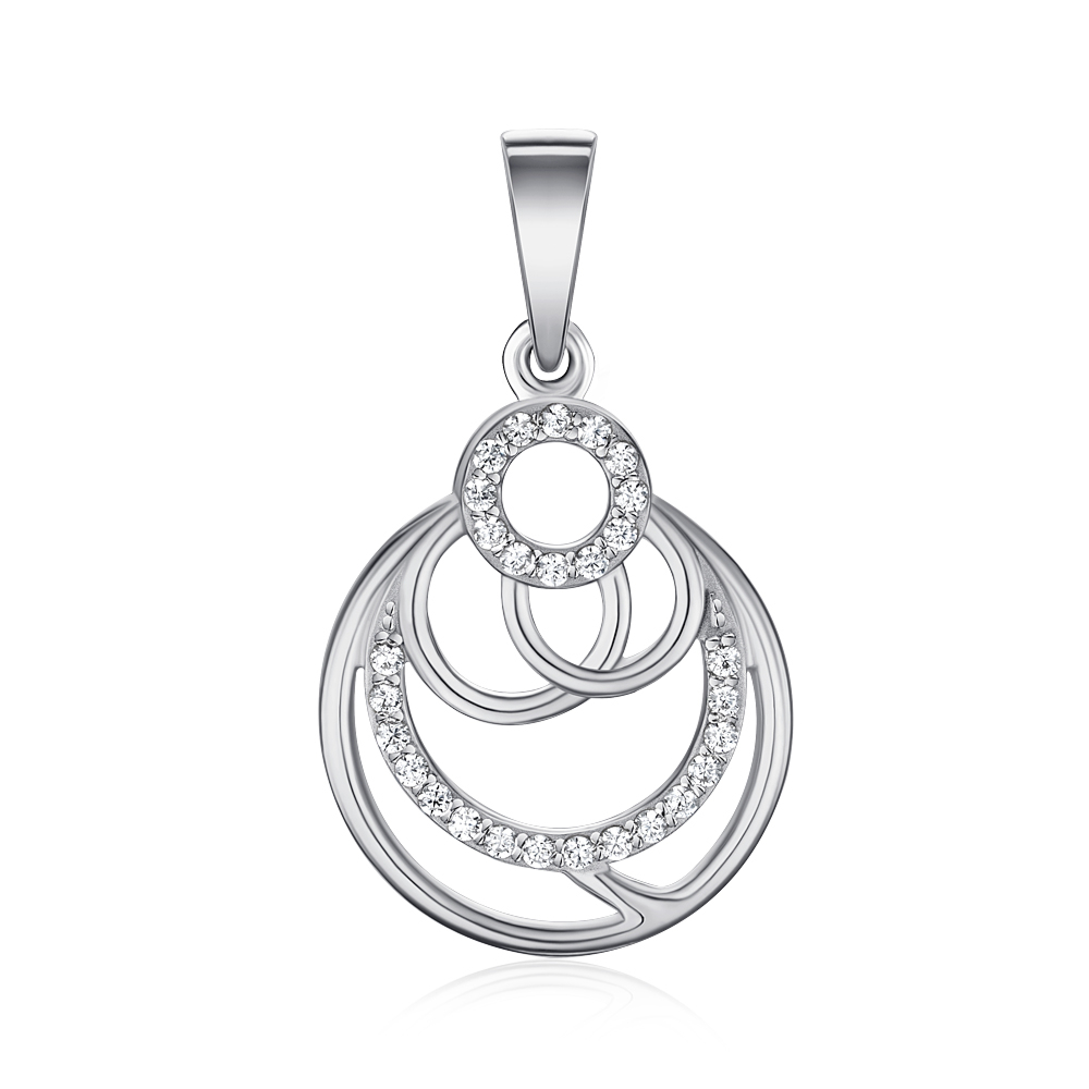 Срібна підвіска з фіанітами 35826/12/1/1